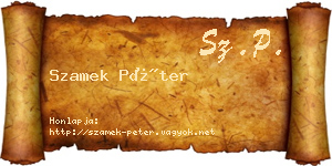 Szamek Péter névjegykártya