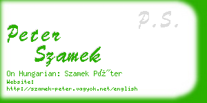 peter szamek business card